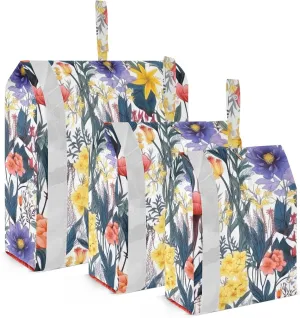 Colorful Flowers Floral Leaves Packing Cubes for Travel 3 Set Luggage Packing Cubes Suitcase Organizer Bags for Luggage
