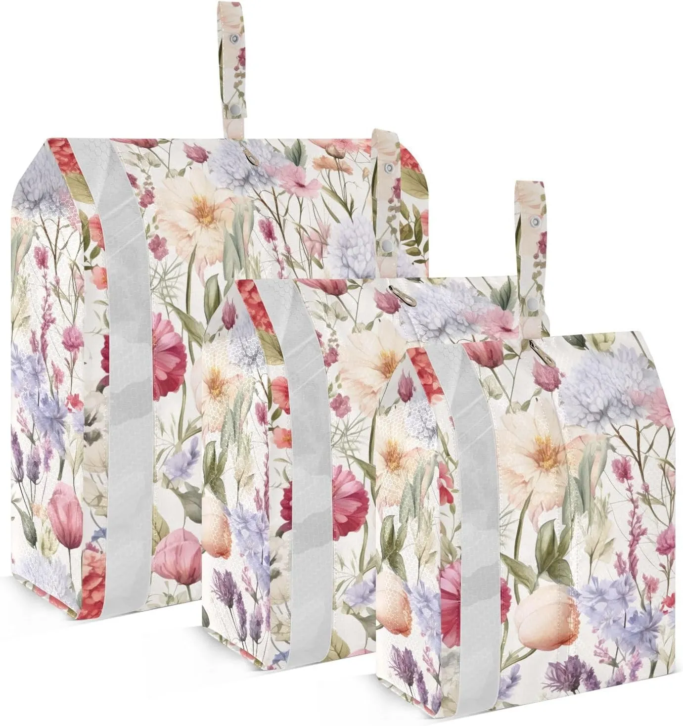 Colorful Leaves Flower Floral Packing Cubes for Travel 3 Set Packing Cubes Large Luggage Bags for Packing
