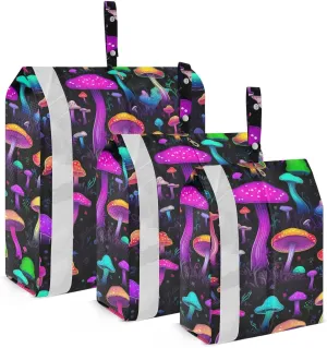 Colorful Mushrooms Packing Cubes for Travel 3 Set Travel Packing Organizers Luggage Organizers for Packing
