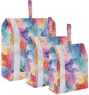 Colorful Purple Florals Packing Cubes for Travel 3 Set Luggage Packing Cubes Luggage Bags for Packing