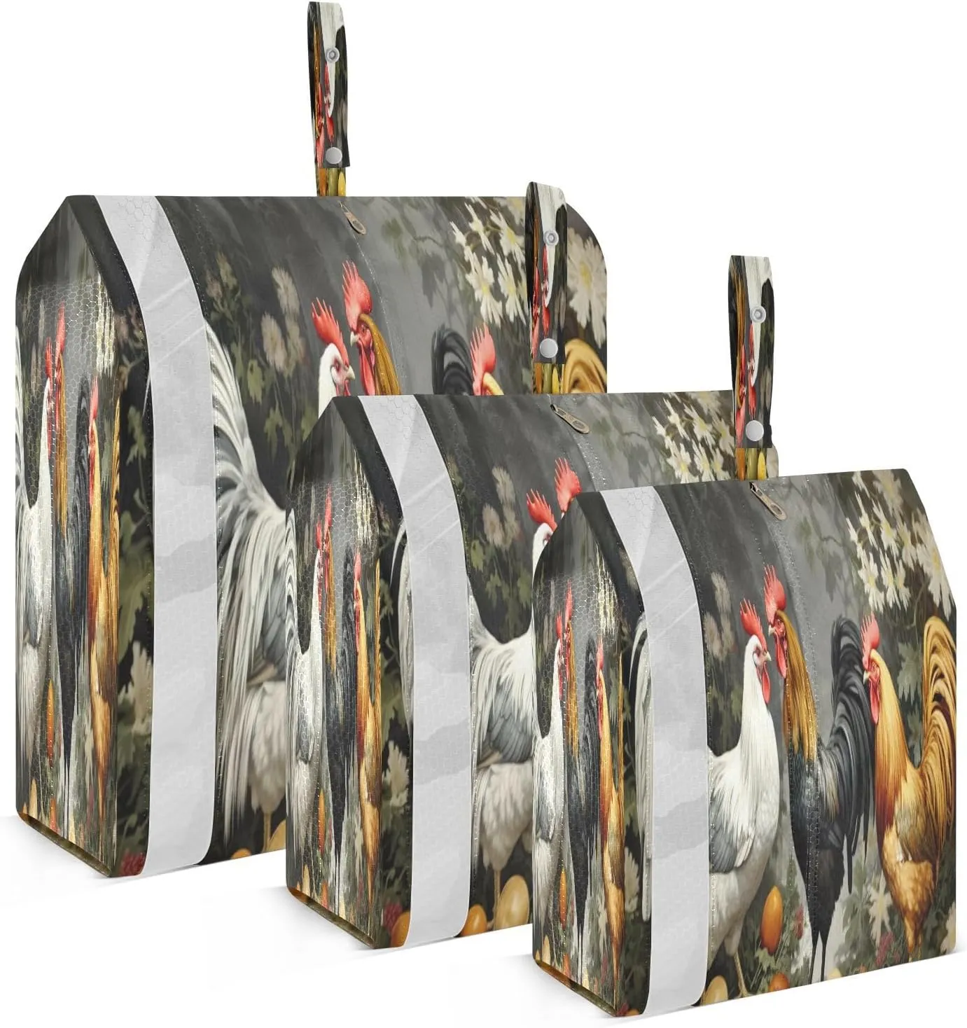 Colorful Rooster Egg Packing Cubes for Travel 3 Set Packing Essentials Luggage Organizer Bags for Luggage