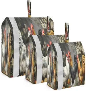Colorful Rooster Egg Packing Cubes for Travel 3 Set Packing Essentials Luggage Organizer Bags for Luggage