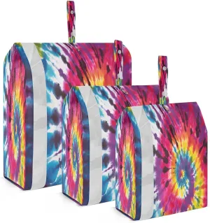 Colorful Spiral Tie Dye Packing Cubes for Travel 3 Set Compression Bag Suitcase Organizer Bags Set for Organization