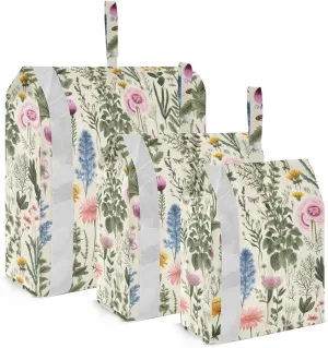 Colorful Spring Leaves Flowers Packing Cubes for Travel 3 Set Packing Compression Cubes Luggage Organizer Bags for Suitcase