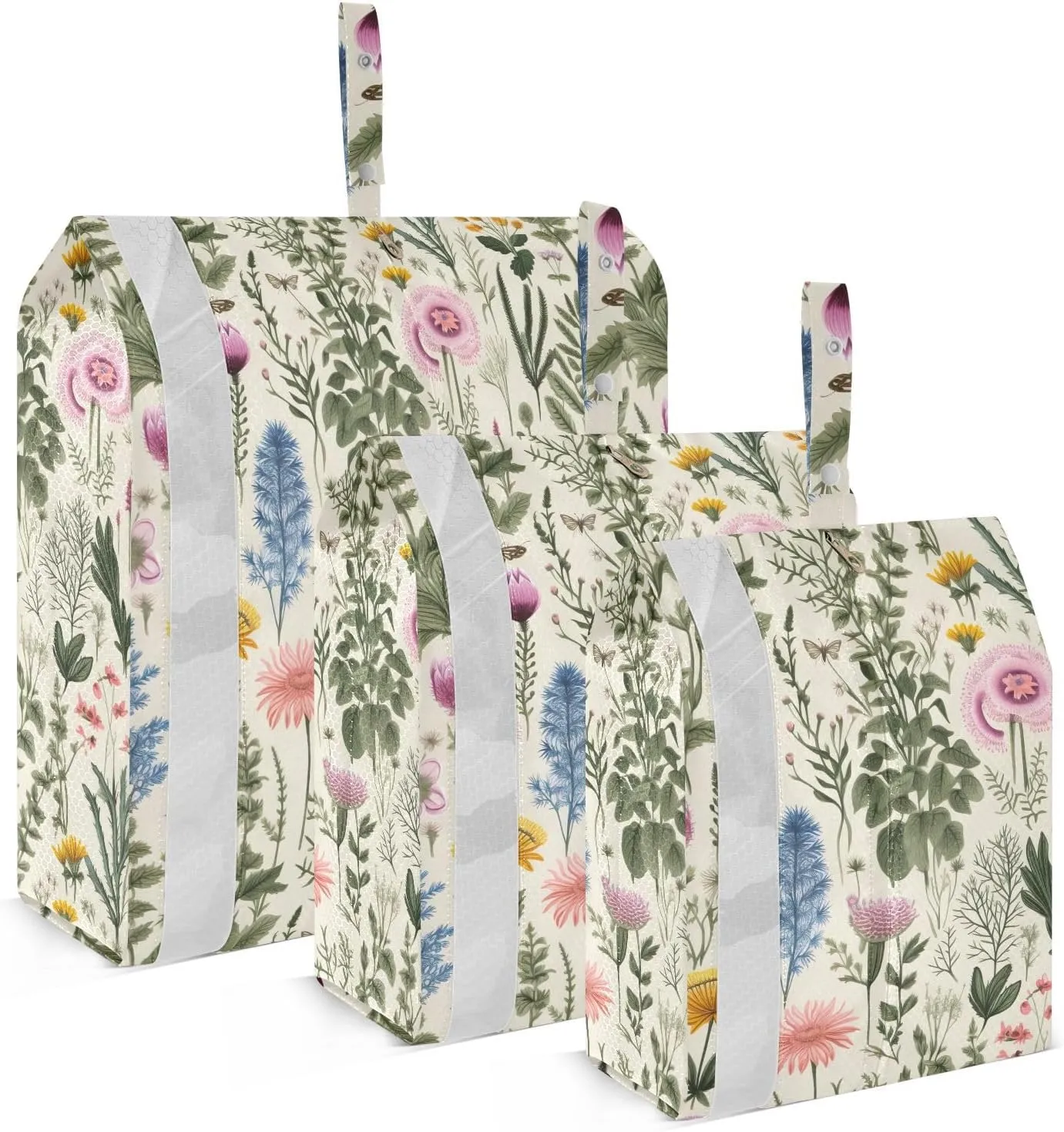 Colorful Spring Leaves Flowers Packing Cubes for Travel 3 Set Packing Compression Cubes Luggage Organizer Bags for Suitcase