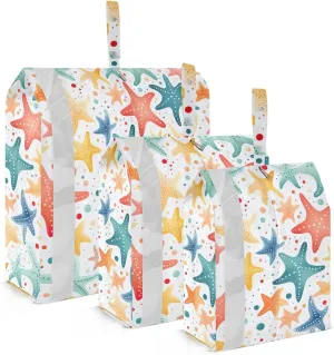Colorful Starfish Dot Packing Cubes for Travel 3 Set Travel Organizer Luggage Cubes for Luggage