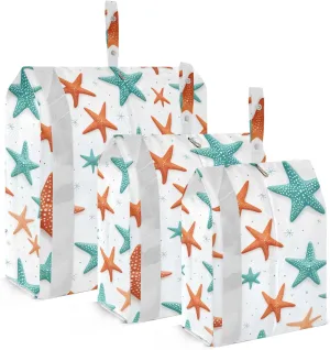 Colorful Starfish Packing Cubes for Travel 3 Set Large Packing Cubes Luggage Bags for Packing