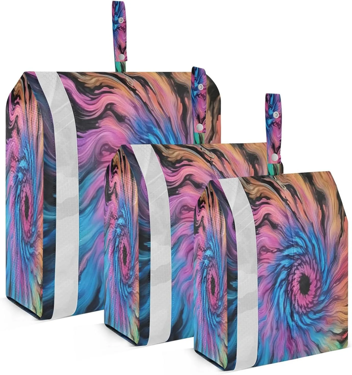 Colorful Tie Dye Packing Cubes for Travel 3 Set Compression Travel Cubes Luggage Accessories for Carry On Suitcases