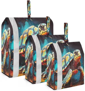 Colorful Turtle Packing Cubes for Travel 3 Set Compression Packing Cube Luggage Organizer Bags for Travel Compression