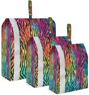 Colorful Zebra Packing Cubes for Travel 3 Set Travel Packing Cubes Luggage Bags for Travel