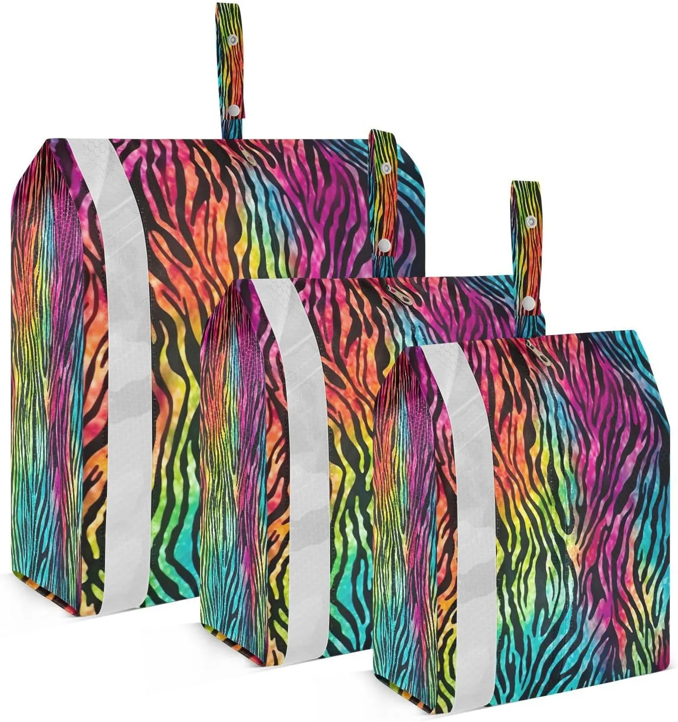 Colorful Zebra Packing Cubes for Travel 3 Set Travel Packing Cubes Luggage Bags for Travel