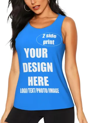 Custom Tank Top Design Your Own Images Custom Tank Tops for Women with Sleeveless Crewneck Gifts for Wife Mom