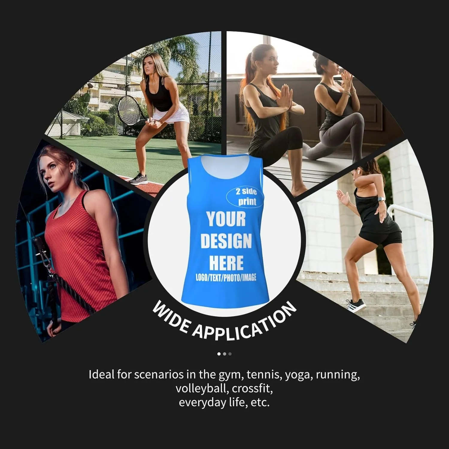 Custom Tank Top Design Your Own Images Custom Tank Tops for Women with Sleeveless Crewneck Gifts for Wife Mom