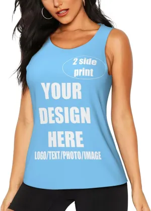 Custom Tank Top Design Your Own Images Custom Tank Tops for Women with Sleeveless Crewneck Gifts for Wife Mom