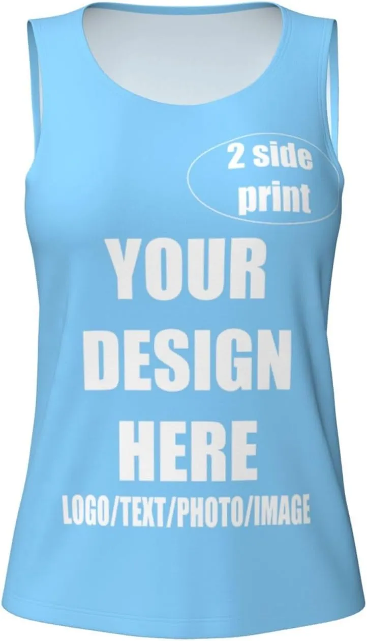 Custom Tank Top Design Your Own Images Custom Tank Tops for Women with Sleeveless Crewneck Gifts for Wife Mom