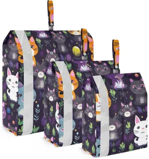 Cute Cat Plant Packing Cubes for Travel 3 Set Luggage Packing Cubes Luggage Packing Organizers for Travel Compression