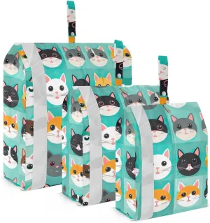 Cute Cats Packing Cubes for Travel 3 Set Packing Travel Organizer Cubes Luggage Organizers for Organization