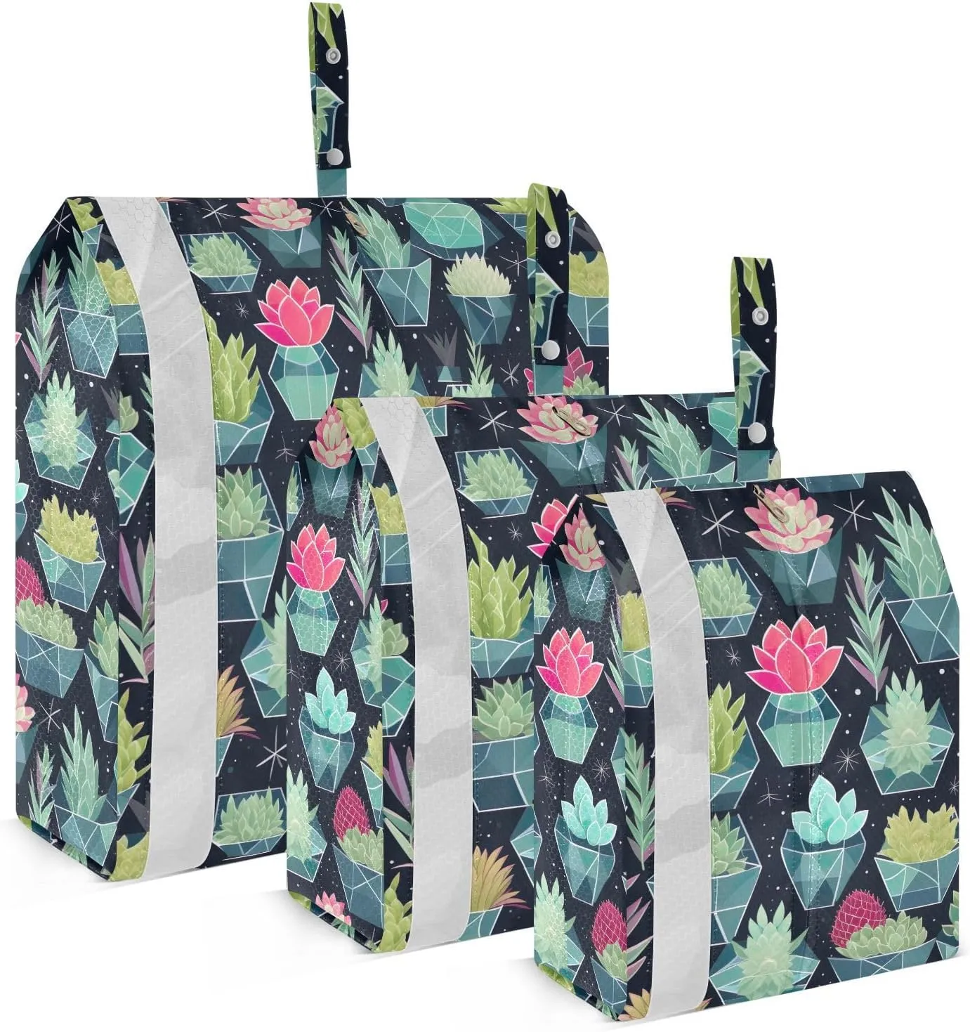 Cute Colorful Succulent Plant Packing Cubes for Travel 3 Set Packing Essentials Luggage Organizer Bags for Luggage
