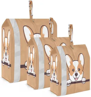 Cute Corgi Packing Cubes for Travel 3 Set Packing Essentials Suitcase Organizer for Travel Essentials