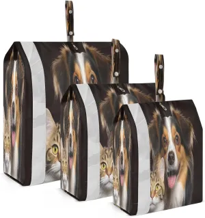 Cute Dog Cat Black Packing Cubes for Travel 3 Set Travel Packing Cubes Luggage Packing Organizers for Packing
