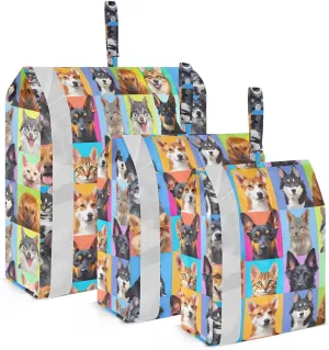 Cute Dogs Pugs Puppy Packing Cubes for Travel 3 Set Packing Bags Luggage Organizers for Luggage