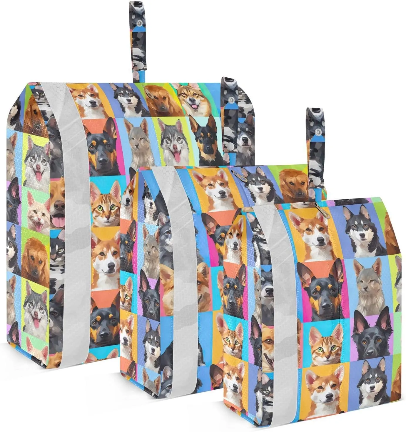Cute Dogs Pugs Puppy Packing Cubes for Travel 3 Set Packing Bags Luggage Organizers for Luggage