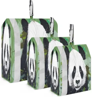 Cute Panda Green Packing Cubes for Travel 3 Set Travel Packing Cubes Luggage Packing Organizers for Suitcases