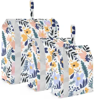 Cute Spring Flowers Leaves Packing Cubes for Travel 3 Set Compression Bag Suitcase Organizer Bags Set for Organization