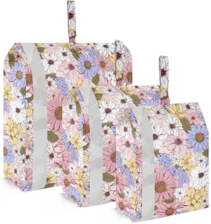 Daisy Flowers Pink Packing Cubes for Travel 3 Set Travel Packing Cubes Luggage Organizers for Vacation Clothes