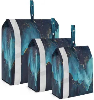 Dark Blue Marble Texture Packing Cubes for Travel 3 Set Travel Packing Cubes Luggage Organizers for Suitcase