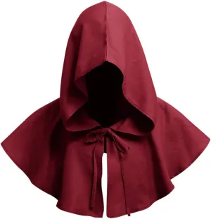DCUTERQ Halloween Grim Cowl Cloak Medieval Wicca Pagan Hood Hat Cosplay Costumes Hooded Poncho for Men Women