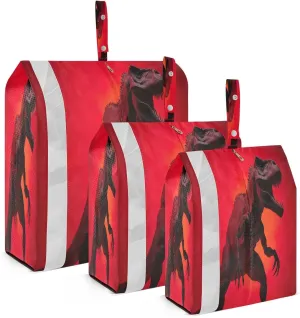 Dinaosour Red Packing Cubes for Travel 3 Set Packing Cubes Large Luggage Bags for Organization