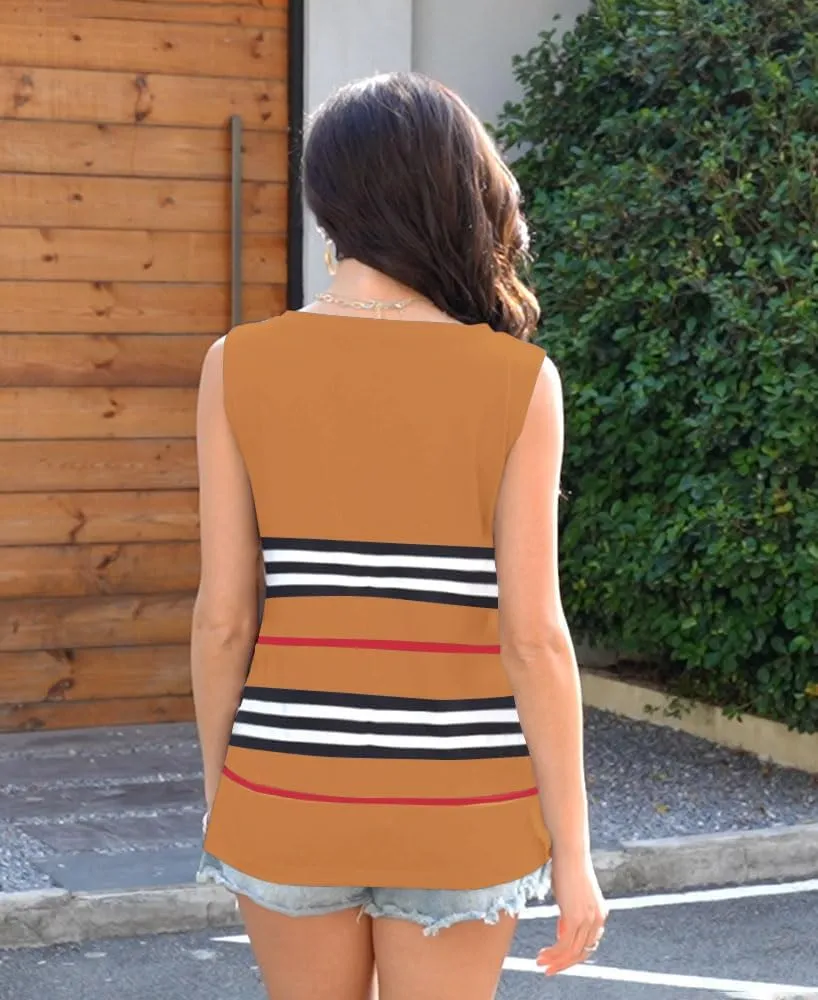 Disamer Summer Tank Tops for Women 2025 Trendy Spring Fashion Cute Printed Loose Fit Workout V Neck Sleeveless Shirts