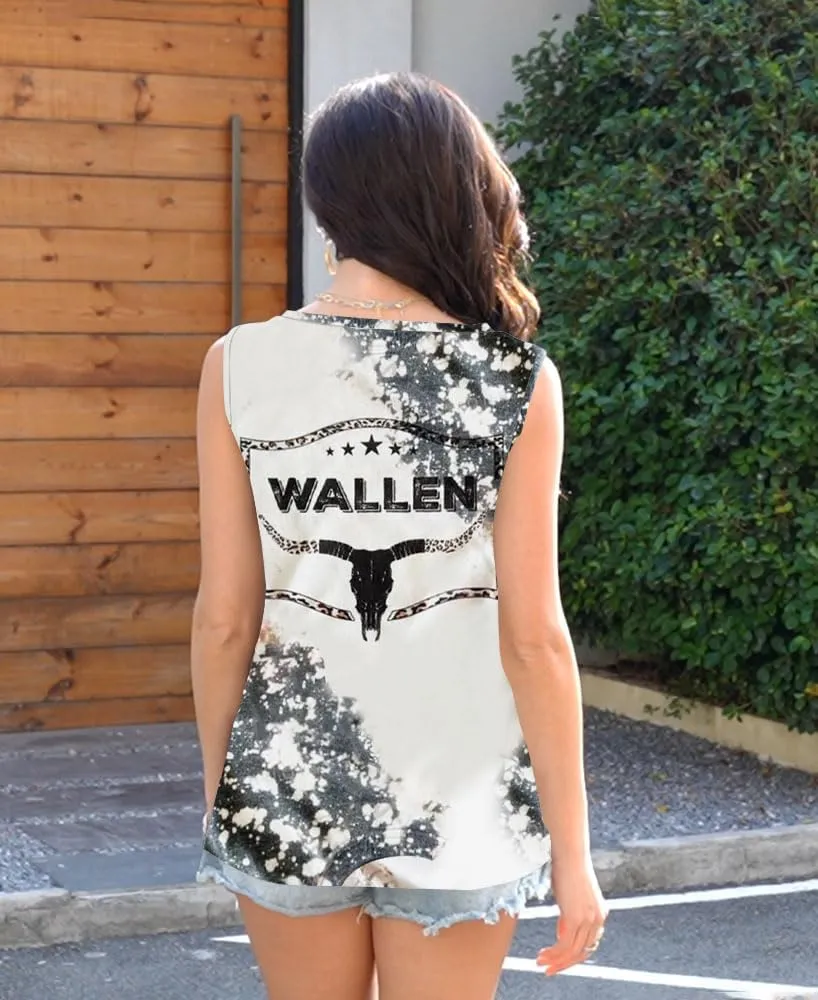 Disamer Summer Tank Tops for Women 2025 Trendy Spring Fashion Cute Printed Loose Fit Workout V Neck Sleeveless Shirts