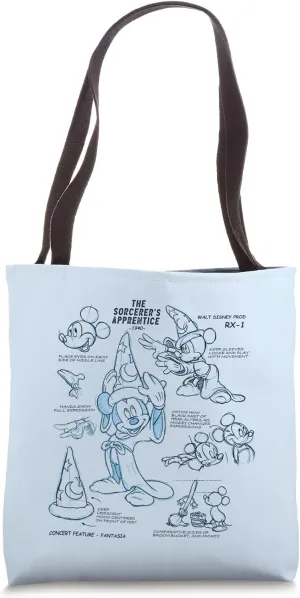 Disney Ink and Paint Sorcerer Mickey Mouse Model Sheet 1940 Tote Bag