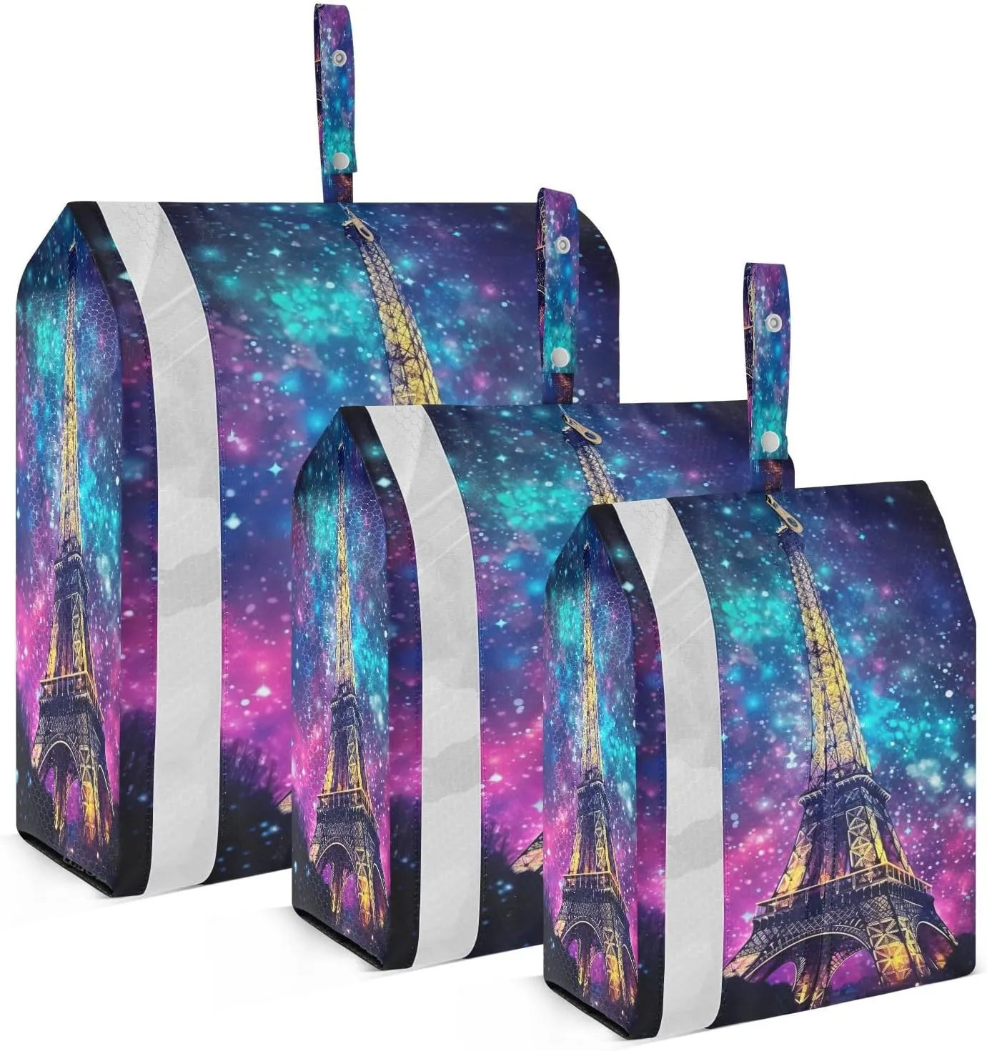 Eiffel Tower Paris Starry Sky Packing Cubes for Travel 3 Set Packing Travel Organizer Cubes Luggage Organizer Bags for Suitcase
