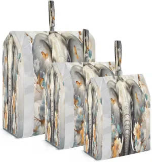 Elephant Flower Colorful Packing Cubes for Travel 3 Set Packing Travel Organizer Cubes Luggage Bags Organizer for Carry On