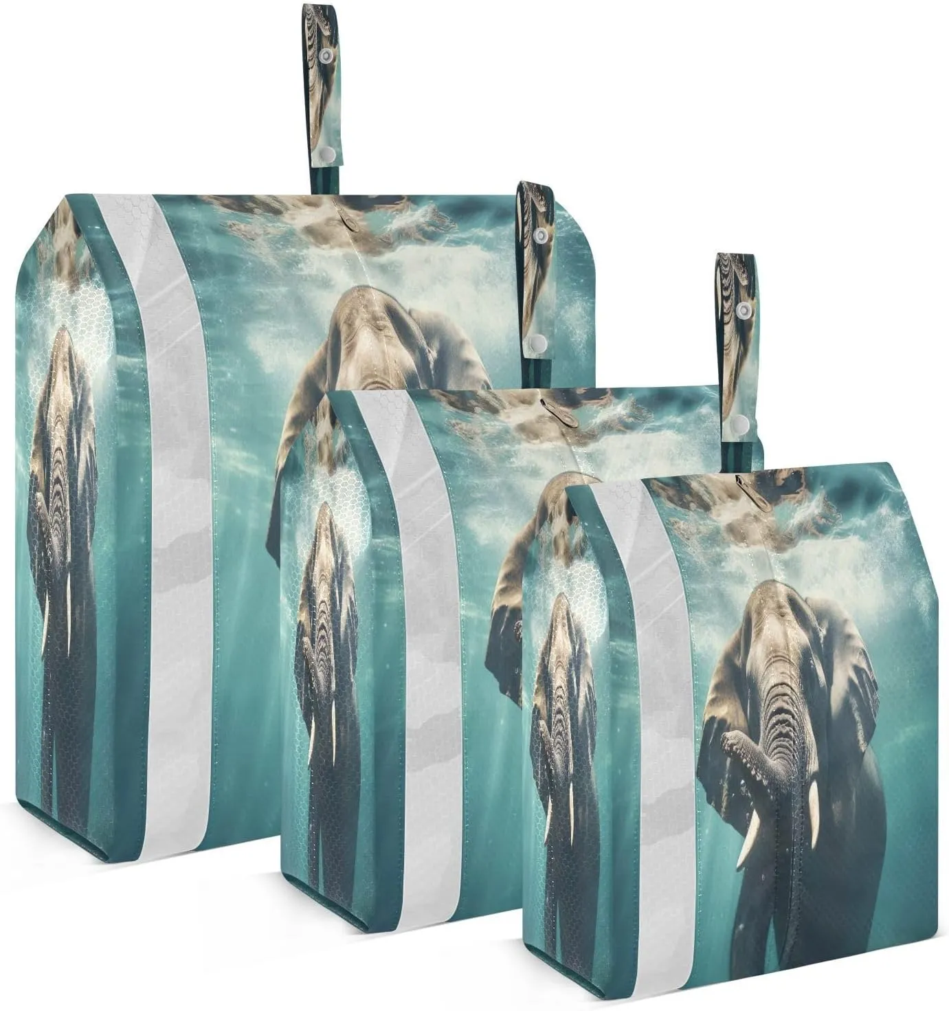 Elephant Swimming Packing Cubes for Travel 3 Set Compression Packing Cubes Suitcase Organizer Bags Set for Travel Compression