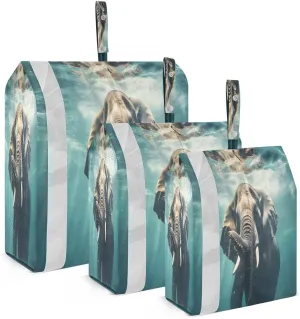 Elephant Swimming Packing Cubes for Travel 3 Set Compression Packing Cubes Suitcase Organizer Bags Set for Travel Compression