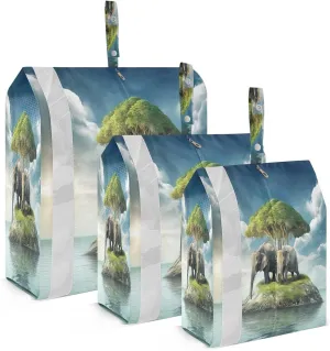 Elephants Island Ocean Packing Cubes for Travel 3 Set Packing Cubes Compression Luggage Packing Organizers for Packing Compression