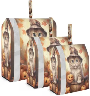 Fall Cat Packing Cubes for Travel 3 Set Compression Bag Luggage Cubes for Carry On