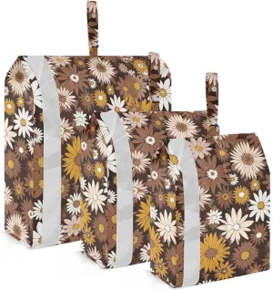 Fall Colorful Flowers Packing Cubes for Travel 3 Set Travel Packing Organizers Suitcase Organizer for Luggage