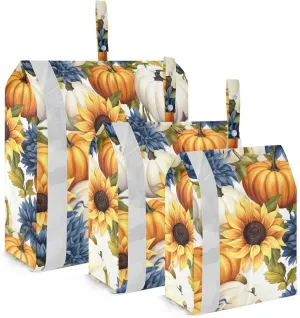 Fall Leaves Pumpkins Sunflowers Packing Cubes for Travel 3 Set Large Packing Cubes Luggage Packing Organizers for Woman Man