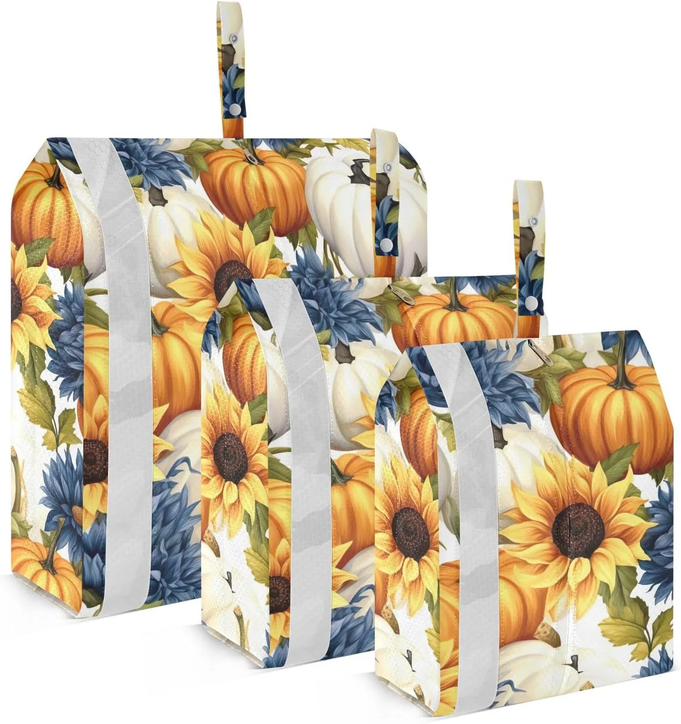 Fall Leaves Pumpkins Sunflowers Packing Cubes for Travel 3 Set Large Packing Cubes Luggage Packing Organizers for Woman Man