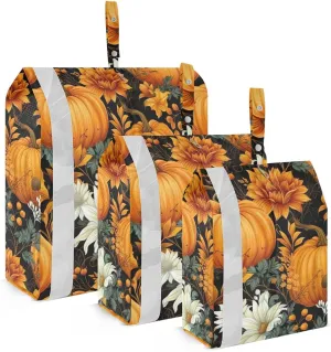 Fall Thanksgiving Pumpkins Flowers Packing Cubes for Travel 3 Set Packing Essentials Luggage Packing Organizers for Woman Man