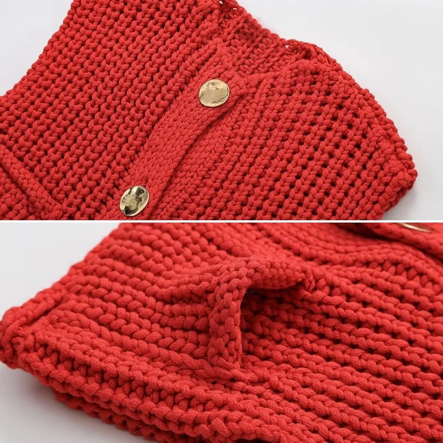 FindThy Womens Cropped Sweater Vest Cute Crewneck Button Down Sleeveless Crop Knit Cardigan with Pocket