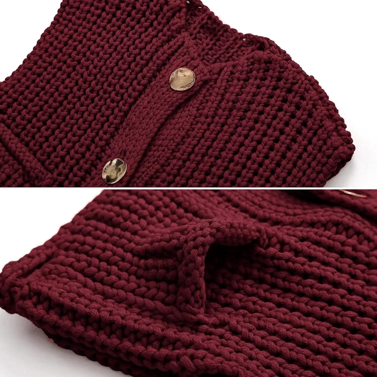 FindThy Womens Cropped Sweater Vest Cute Crewneck Button Down Sleeveless Crop Knit Cardigan with Pocket