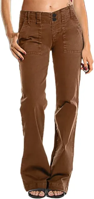 Flamingals Women's Wide Leg Jeans Mid Waist Causal Straight Leg Business Cargo Pants