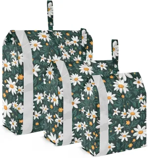 Floral Spring Daisy Leaves Packing Cubes for Travel 3 Set Packing Essentials Luggage Organizer Bags for Luggage
