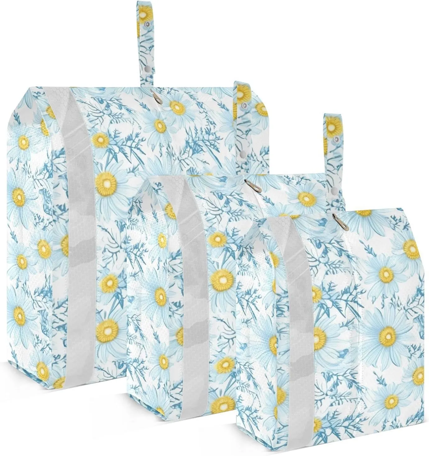 Floral Spring Daisy Packing Cubes for Travel 3 Set Compression Bags Suitcase Organizer for Suitcase